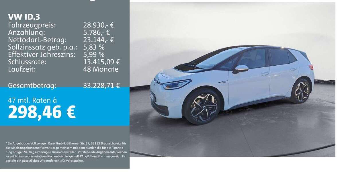 VW ID.3 22.534 km 28.930 &euro; Ettlingen 76275